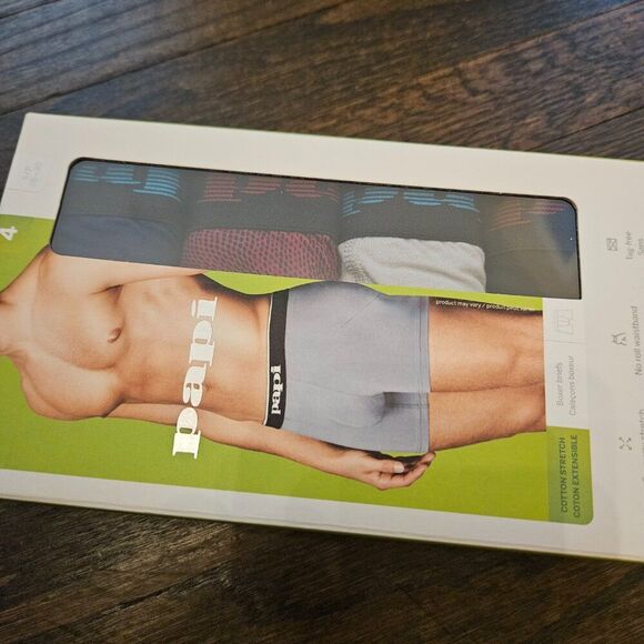 Papi Cotton Stretch Men's Boxer Briefs Size Small 4 Pack Multicolor Underwear - Picture 3 of 7